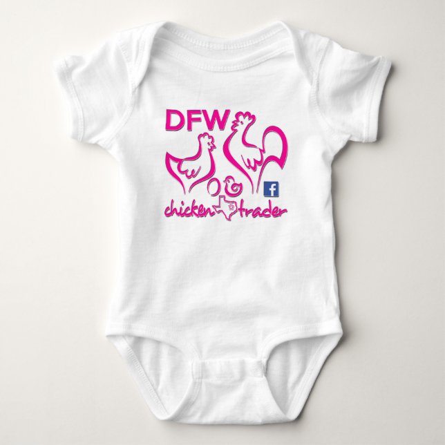 T-shirt Commerçant de poulet de DFW/graphiques roses (Devant)