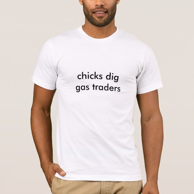 T-shirt commerçants de gaz de fouille de poussins (Devant)