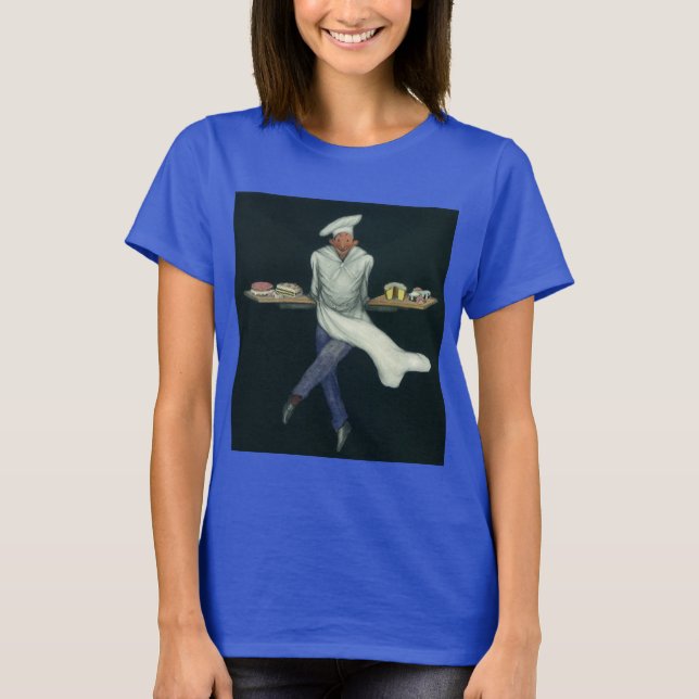 T-shirt Commerce alimentaire vintage, boulanger avec desse (Devant)