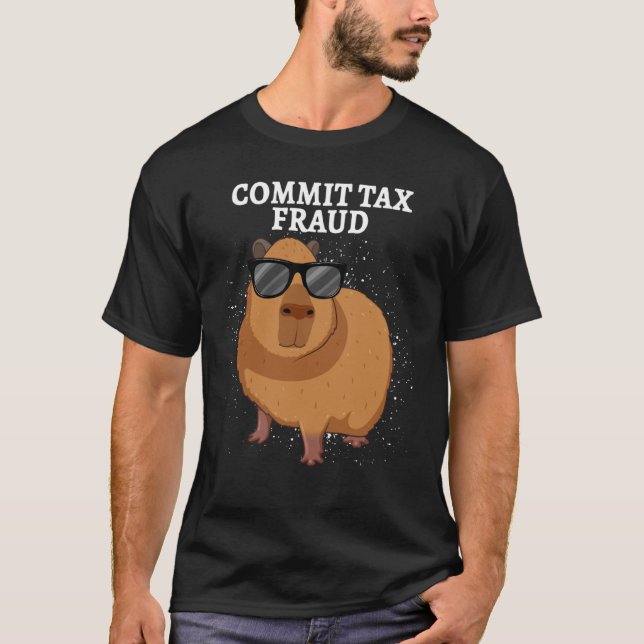 T-shirt Commettre une fraude fiscale Capybara (Devant)