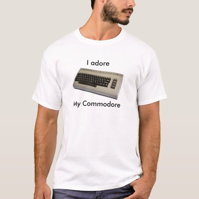 T-shirt commodore64, j'adore, mon commodore (Devant)