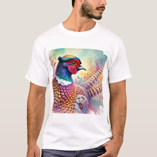 T-shirt Common Pheasant 170724AREF133 - Watercolor (Devant)