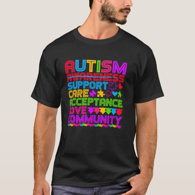T-shirt Communauté d'acceptation de soutien de soins de se (Devant)