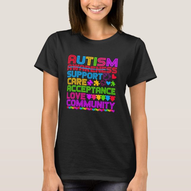T-shirt Communauté de soutien de prise en charge d'accepta (Devant)
