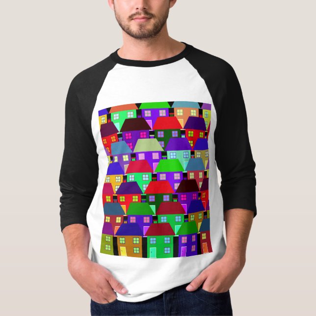 T-Shirt COMMUNAUTÉ MAISON COLORÉE MAISONS (Devant)