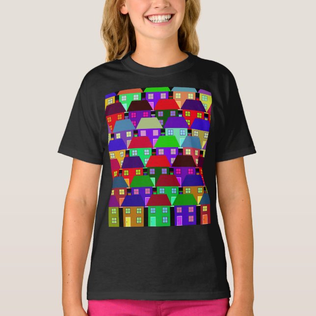 T-Shirt COMMUNAUTÉ MAISON COLORÉE MAISONS (Devant)