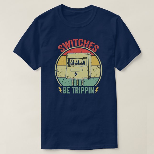 T-shirt Commutateurs Trippin Vintage Funny Electricien (Design devant)