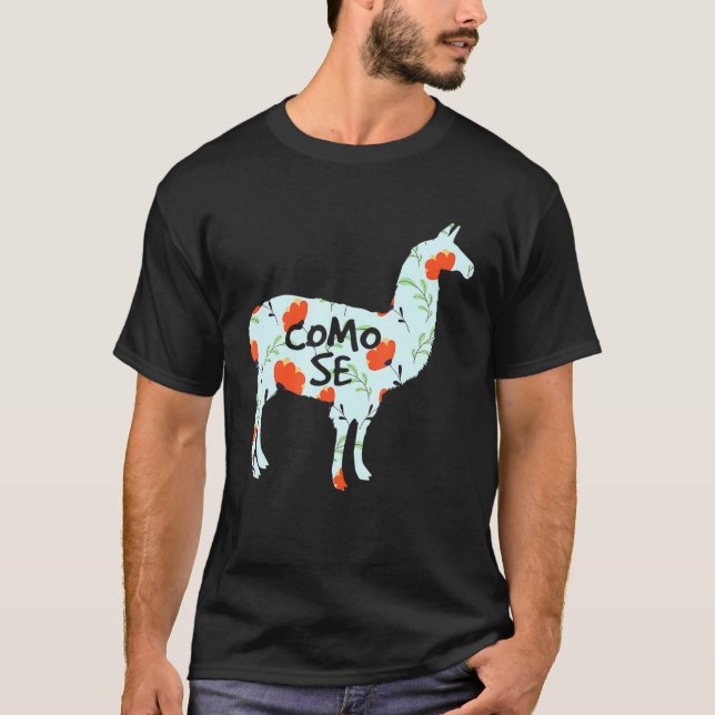 T-shirt Como Se Llama Espagnol Pun Joke Llama (Devant)