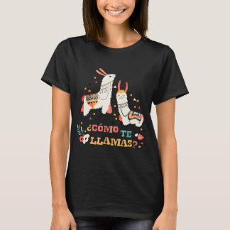 T-shirt Como te Llamas. Funny Humour de mots espagnols.
