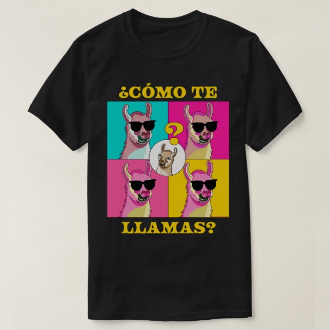 T-shirt Como Te Llamas Llama Funny Enseignant espagnol esp (Design devant)