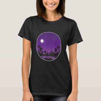 T-shirt Comores De Nuit Avec Palmiers