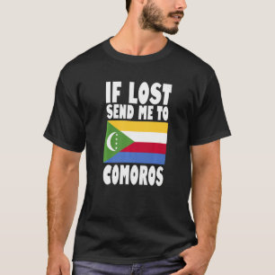 T-shirt Comores Drapeau Design Si perdu envoyez-moi aux Co
