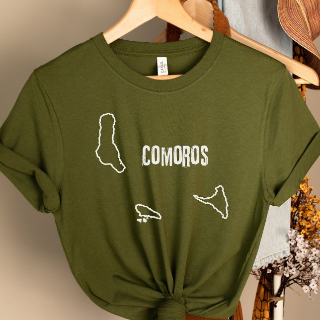 T-shirt Comores Plan de pays Plan de la ligne de frontière (Créateur téléchargé)