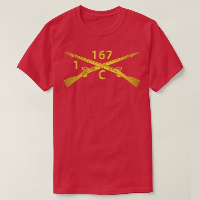 T-shirt Compagnie C 1er Bataillon 167e Régiment d'infanter (Design devant)