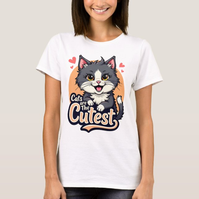 T-shirt Compagnon de chat cool (Devant)