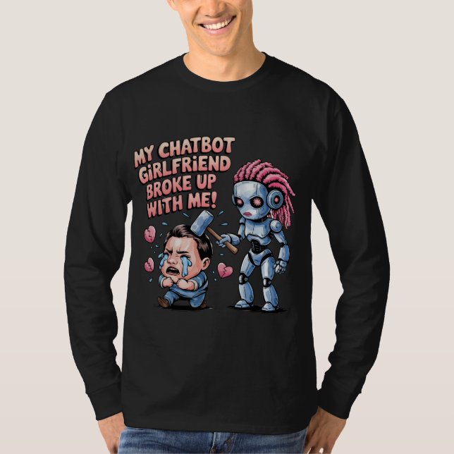 T-shirt Compagnon de chatbot drôle Ai Memes Petit ami Sépa (Devant)