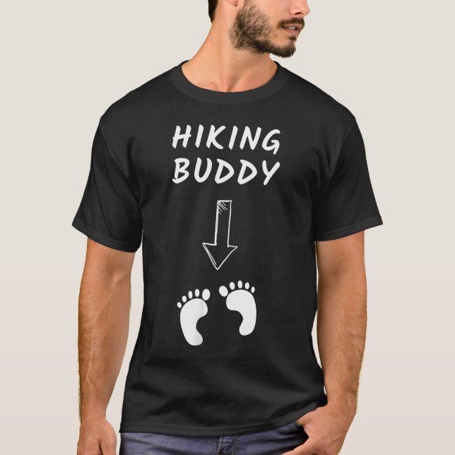 T-shirt Compagnon de randonnée annonce drôle de grossesse  (Devant)