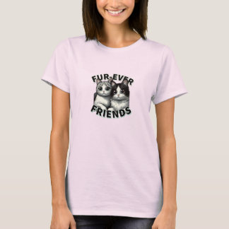 T-shirt Compagnons Célestes - Cute Cat Friendship Series