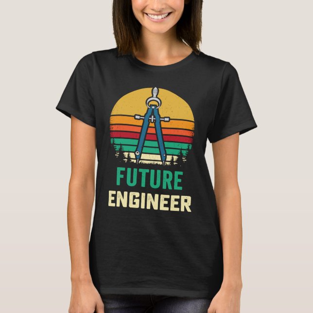 T-shirt Compas d'étudiant en dessin d'architecture Ingénie (Devant)