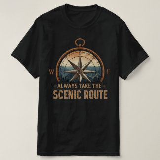 T-shirt Compass Camping Tee – Always Take The Scenic Route