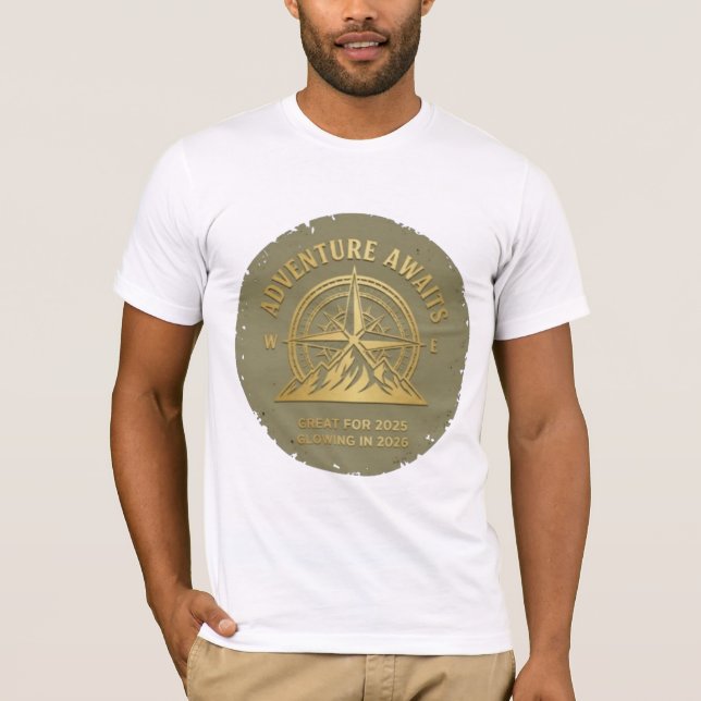 T-shirt Compass Mountain Outdoor Tee Great for 2025 Glowin (Devant)