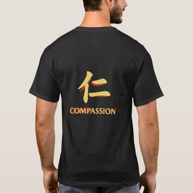 T-shirt Compassion — La Main Forte Qui guérit (仁, Jin) (Dos)