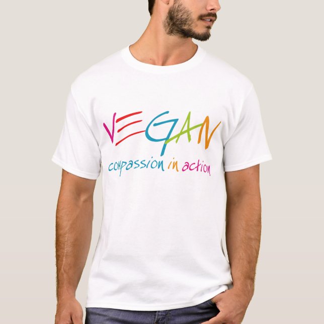 T-shirt Compassion végétalienne dans l'action (Devant)
