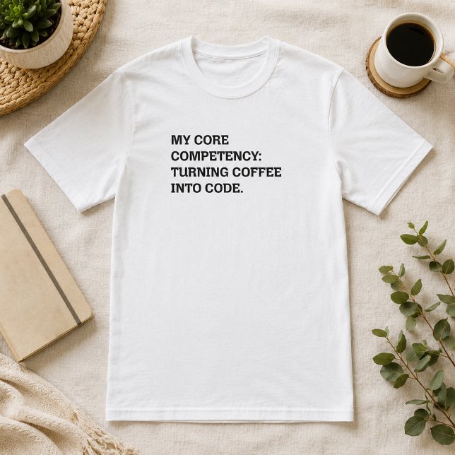 T-shirt Compétence Clé : Transformer le Café en Code (Créateur téléchargé)