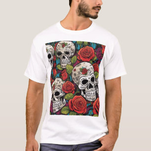 T-shirt Compétences complexes et Motif d'art Rose
