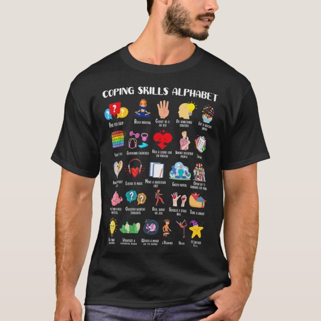 T-shirt Compétences d'adaptation Alphabet Sensibilisation  (Devant)
