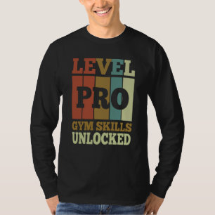 T-shirt Compétences de gym Pro Débloquées Style Vintage Un
