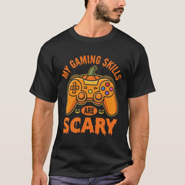 T-shirt Compétences de jeu Halloween sont effrayantes conc (Devant)