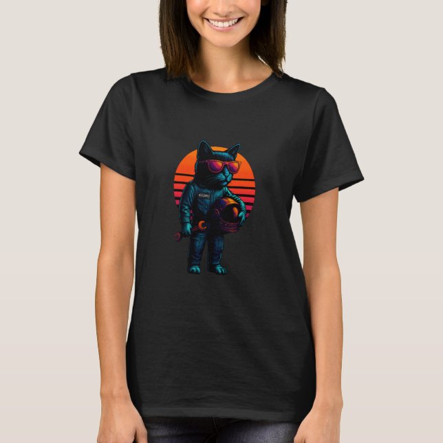 T-shirt Compétences de maintenance de vol de chat rétro Te (Devant)