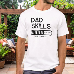 T-shirt Compétences de Papa 70% Barre de Chargement Noir