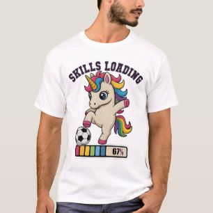 T-shirt Compétences Enfants Chargement 67 Football Licorne