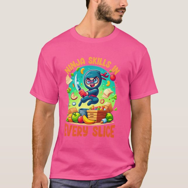 T-shirt Compétences Ninja dans chaque tranche guerrier drô (Devant)