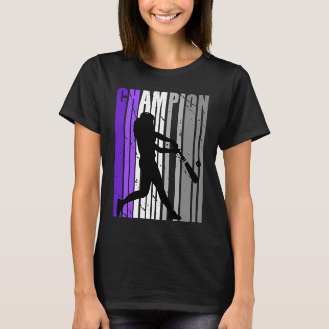 T-shirt Compétition d'anniversaire de championne de baseba (Devant)