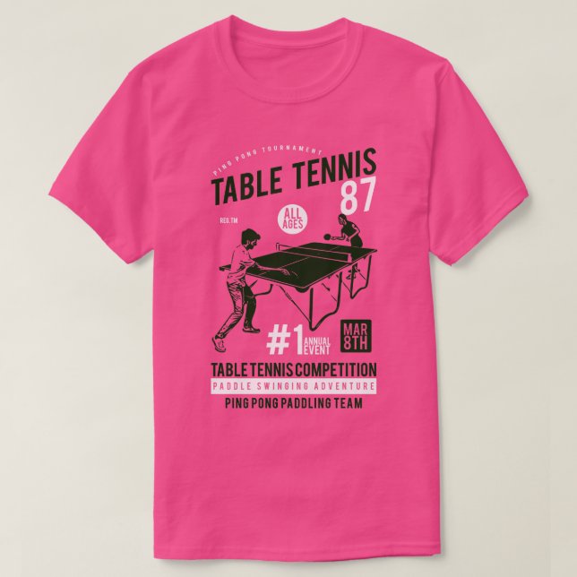 T-shirt Compétition de tennis de table (Design devant)