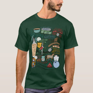 T-shirt Compilation de citations de John Mulaney colorisée