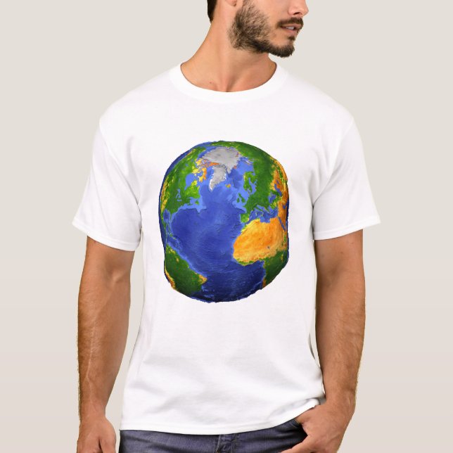 T-shirt Complétez La Terre Avec Des Données Topographiques (Devant)
