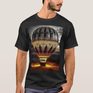 T-shirt Complex Design On Semi Transparent Hot Air Balloon