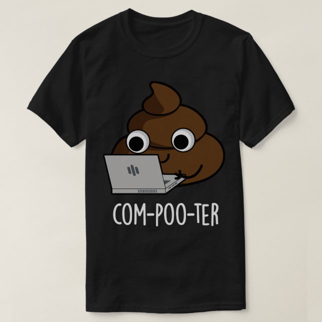 T-shirt Compooter Funny Computer Poop Pun 1 (Design devant)