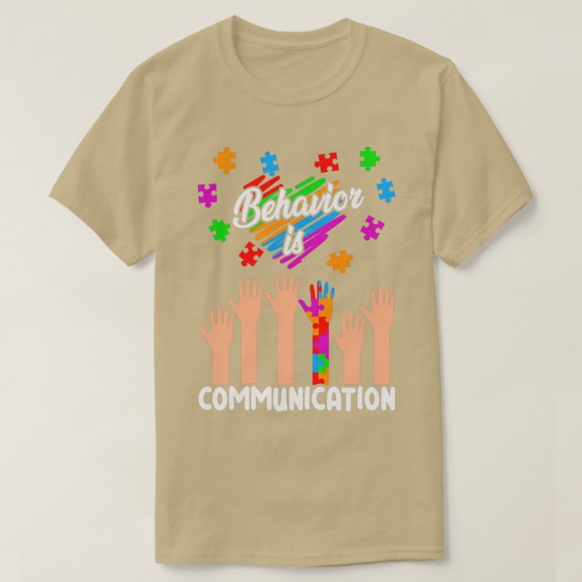 T-shirt Comportement est CommunicationMois de sensibilisat (Design devant)