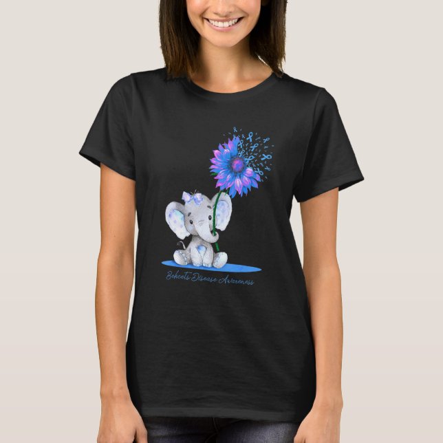 T-shirt Comportements Maladie Sensibilisation Cute Elephan (Devant)