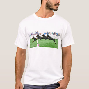T-shirt Composé de saut d'agilité de Dobermann