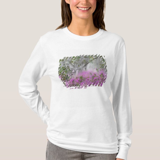 T-shirt Composite numérique d'azalées et d'arbre magnolia (Devant)