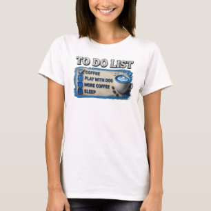T-shirt Composition artistique audacieuse avec café et jeu