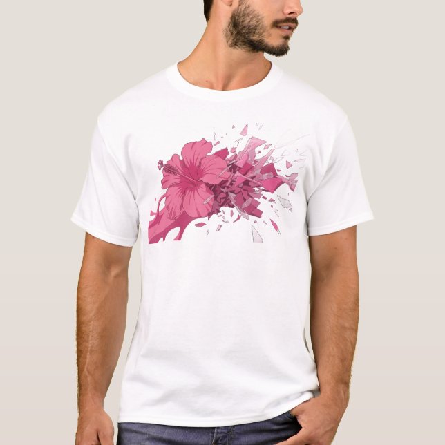 T-shirt Composition artistique de fleurs abstraites vibran (Devant)