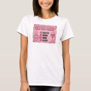 T-shirt Composition d'art contemporain rose CAFE PUIS VIN