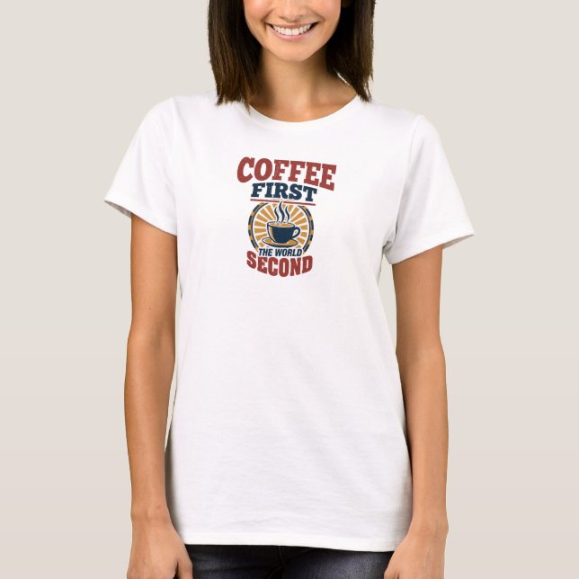T-shirt Composition d'art élégante et stylée CAFE ET RELAX (Devant)